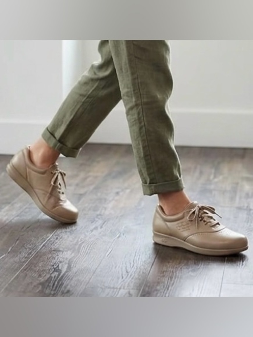 SAS Shoes Women 7 M Taupe Leather Free Time Tripad Comfort Walking USA Made
